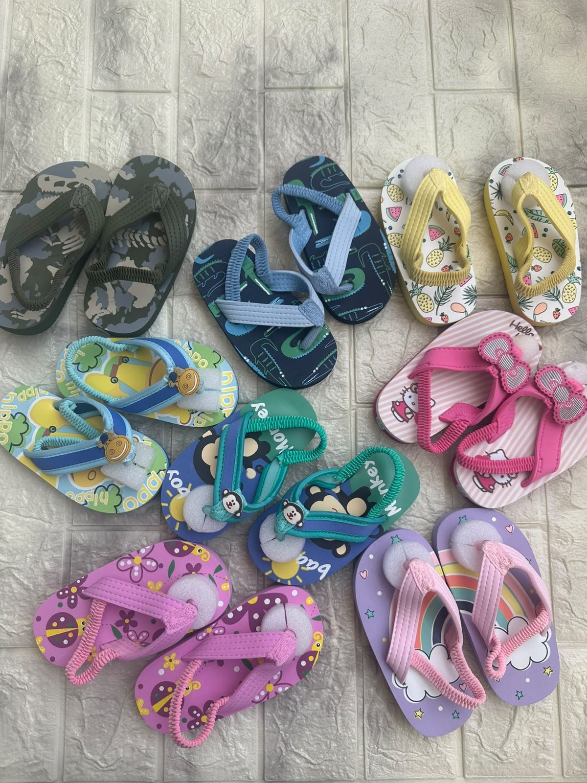 Kids’ lightweight printed EVA flip-flops - product view