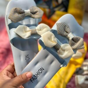 Teens’ Fashion Bow PU slides in Blue