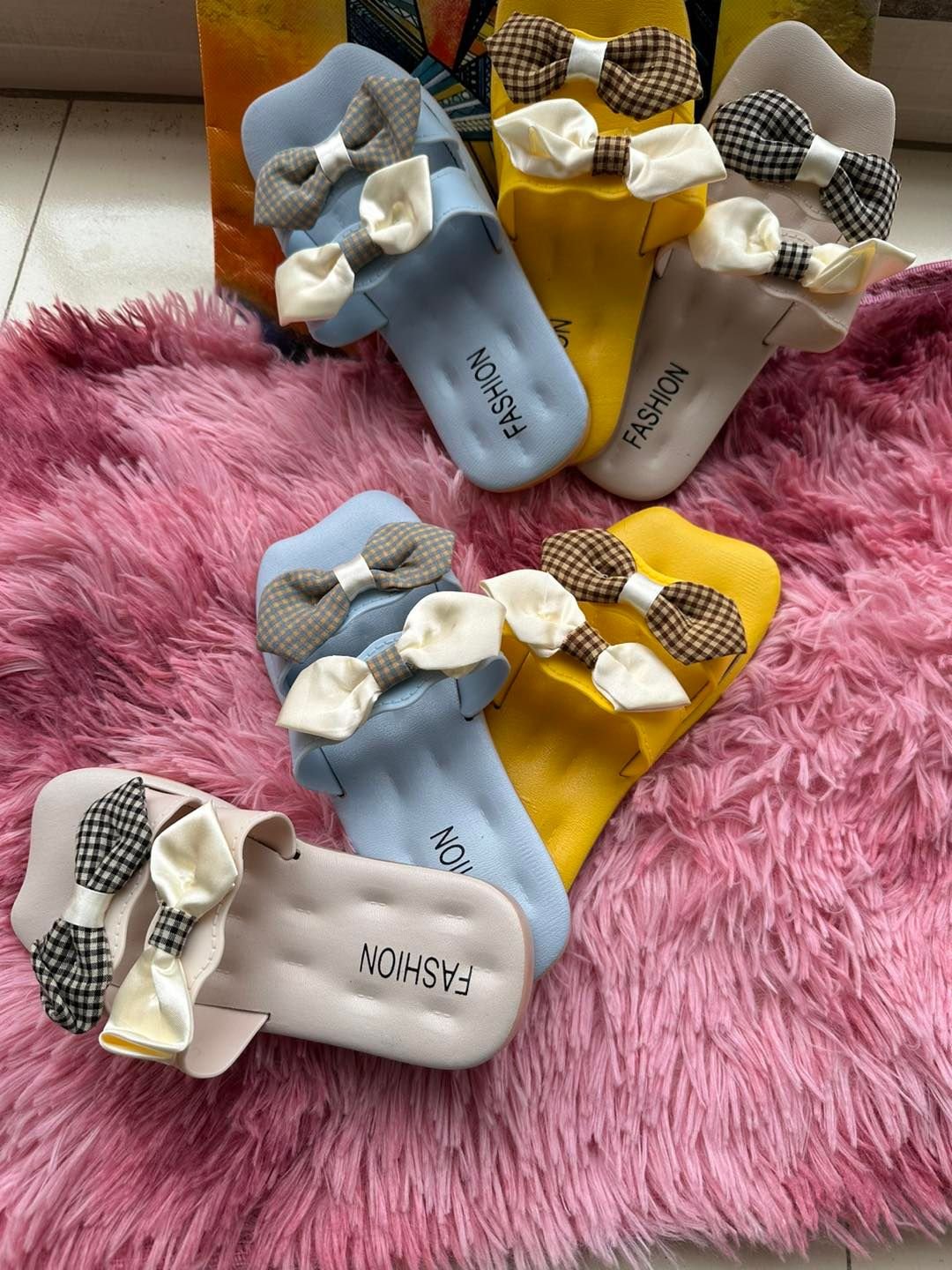 Teens’ Fashion Bow PU slides - product view