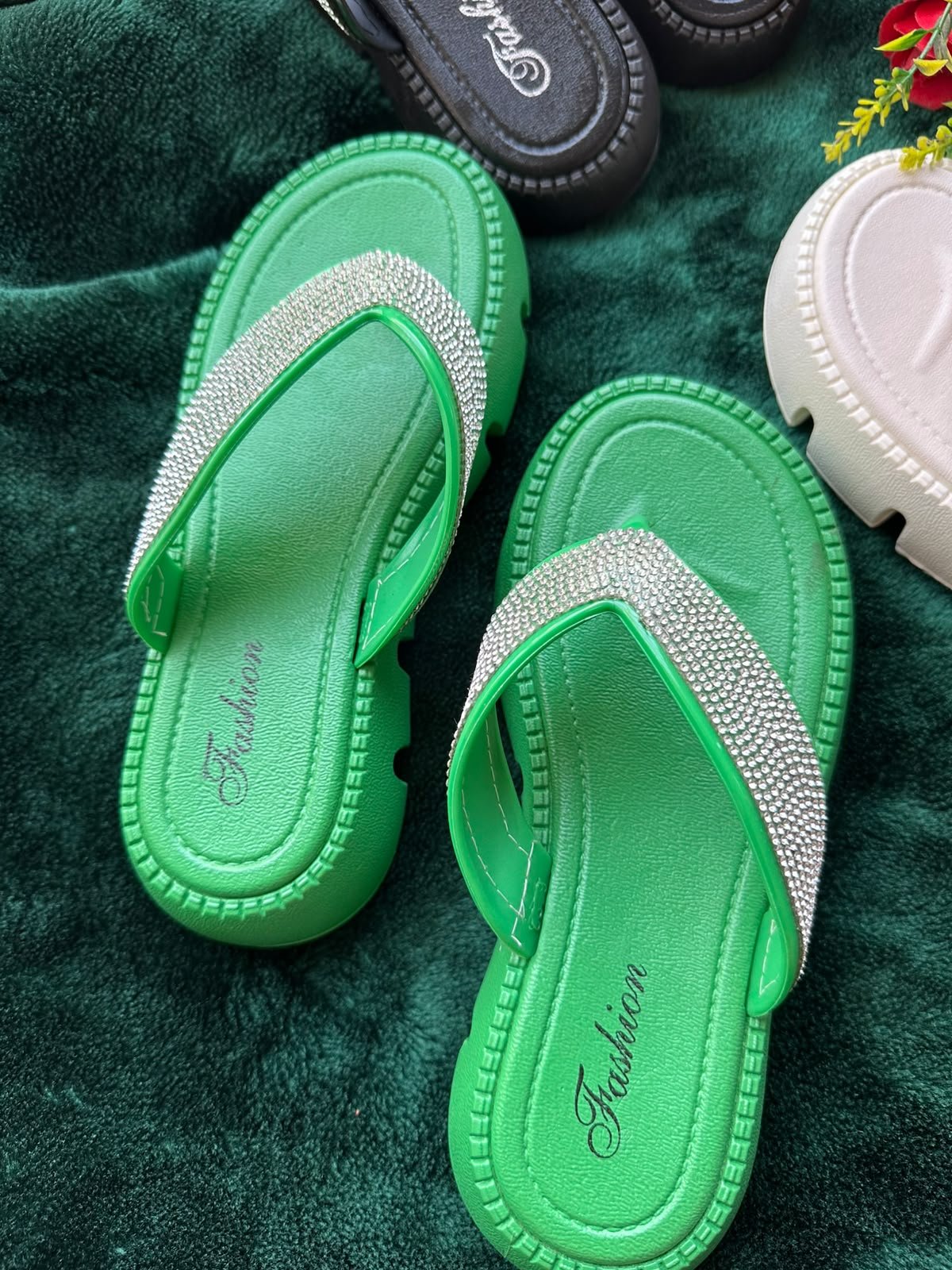Women’s Stone-Detail heel sandals in Green