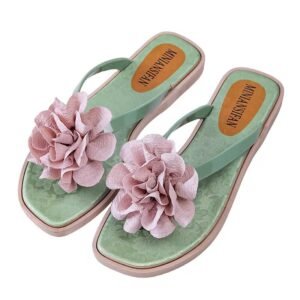 Women’s Flower-Design Soft PVC Flat Sandals - product view
