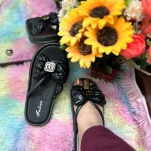 Women’s M-Design Soft PVC Flat Slides in Black