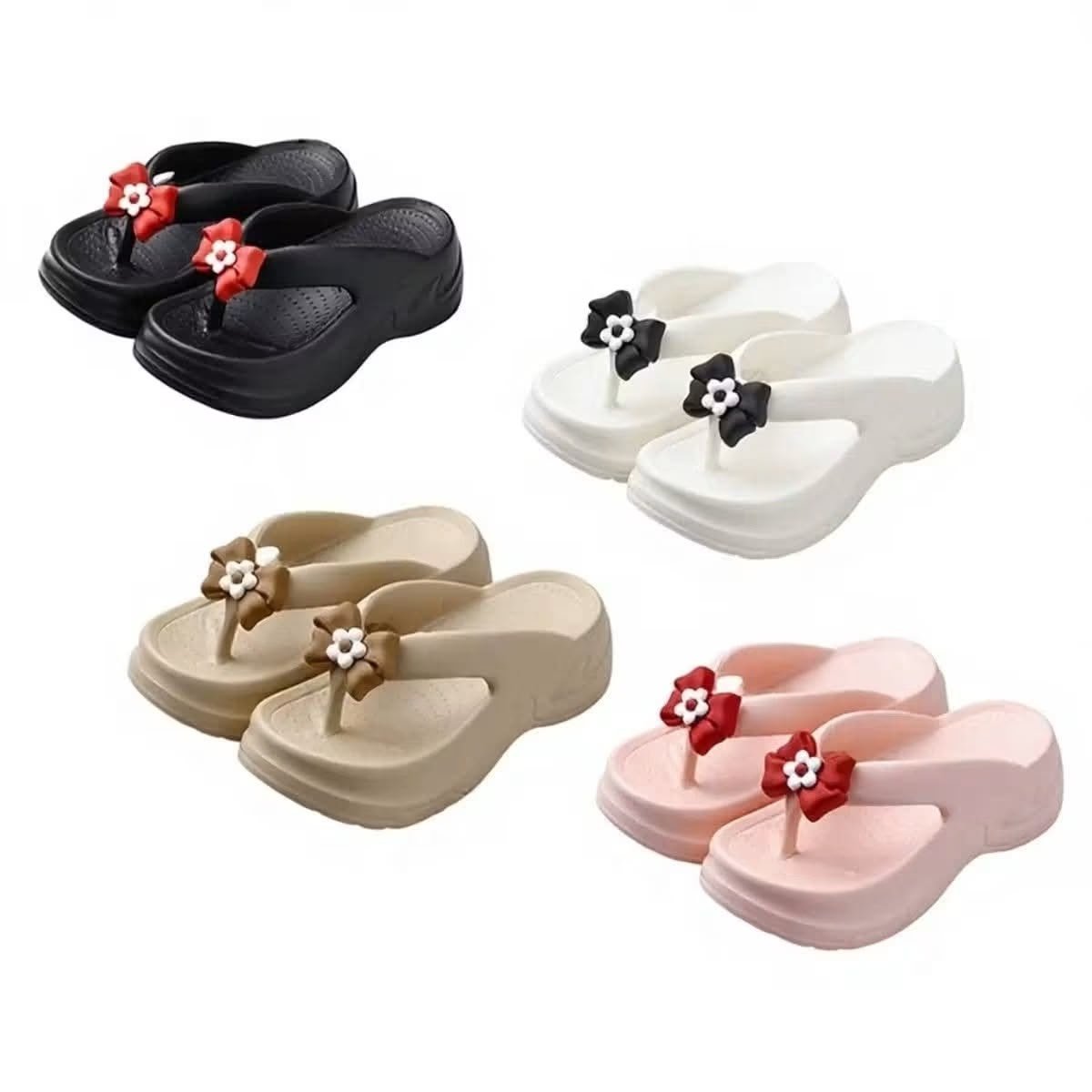 Women’s Flower-Design PVC 3-Inch Heel Sandals - product view